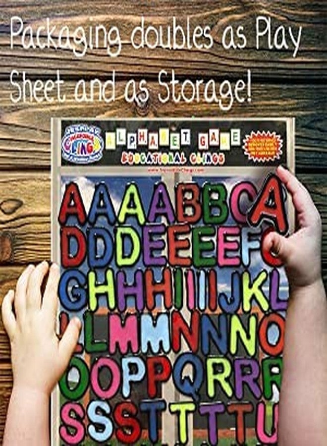 JesPlay Alphabet and Letter Gel Window Clings for Kids (60 pc Double Set) - Window Stickers for Toddlers, Gel Clings Window Decals Jelly Reusable Sticker - Home Car Plane Airplane Activities (Jesplay USA) - Image 5